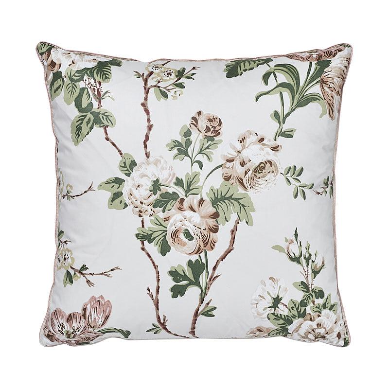 Schumacher Pink & Green 18" x 18" Betty Chintz Pillow