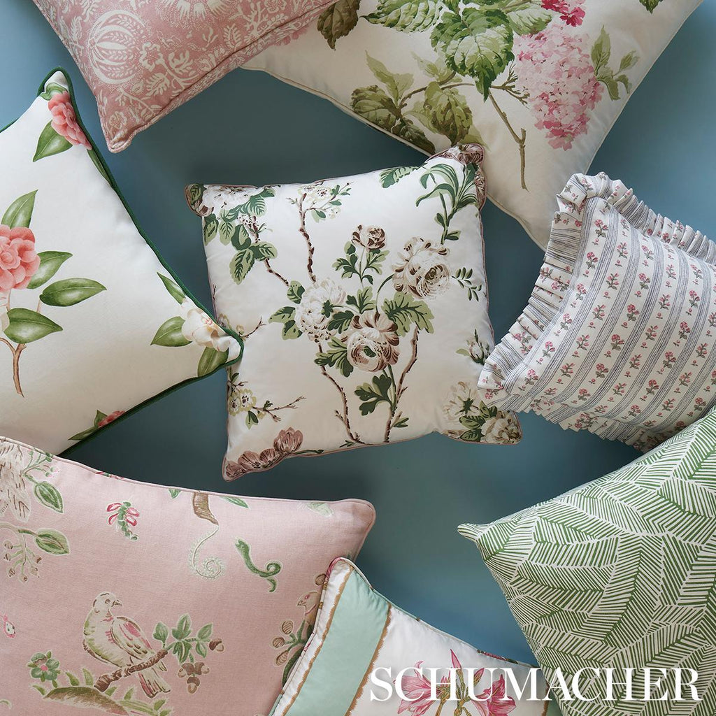 Schumacher Betty Chintz Pink & Green 18" x 18" Pillow