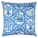 Schumacher Blue & Pink 18" x 18" Ting Ting & Bodhi Tree Pillow