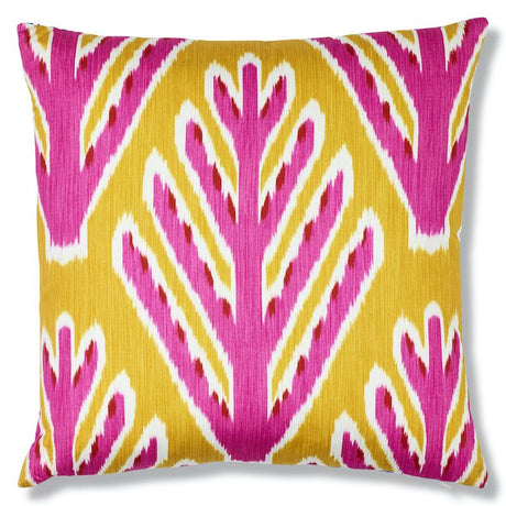 Schumacher Blue & Pink 18" x 18" Ting Ting & Bodhi Tree Pillow