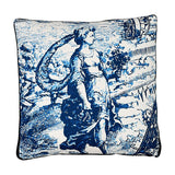 Schumacher Indigo 20" x 20" Modern Toile Box Pillow A