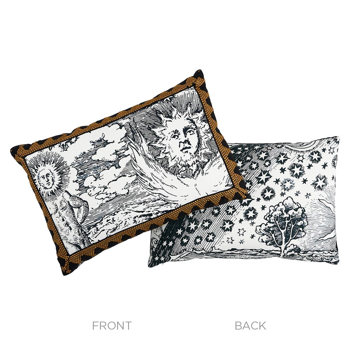Schumacher Black 24" x 16" Tim Tim & Modern Toile Pillow