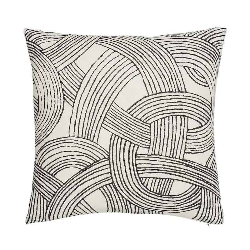 Schumacher Freeform Black & White 22" x 22" Pillow