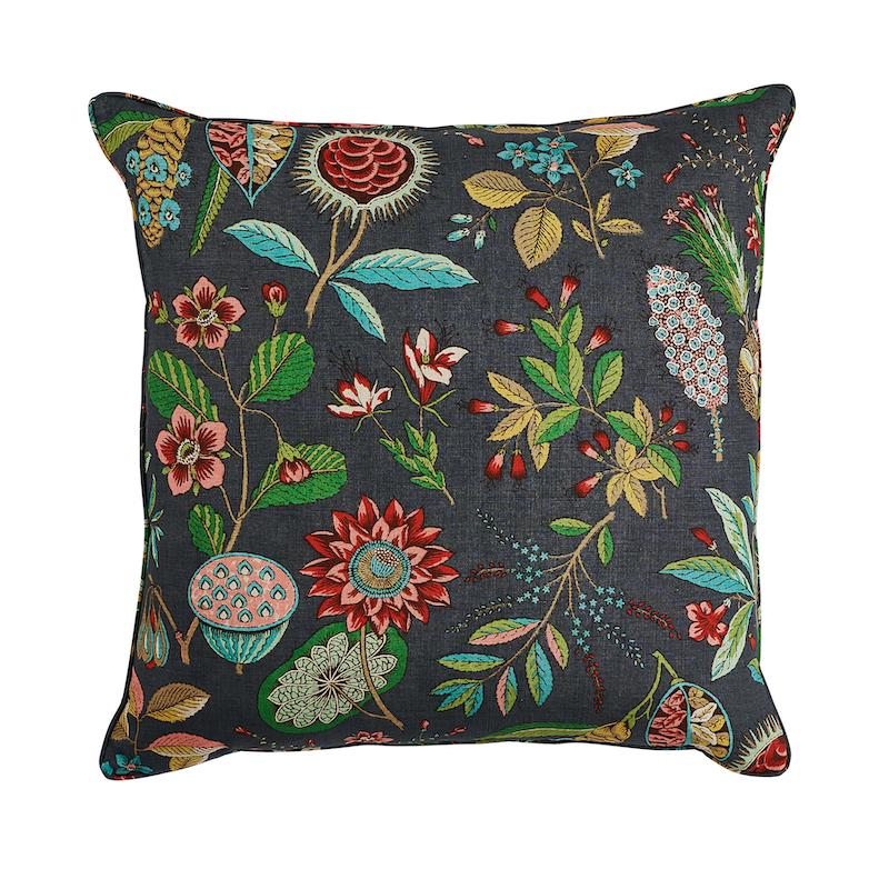 Schumacher Carbon & Multi 22" x 22" Roca Redonda Pillow