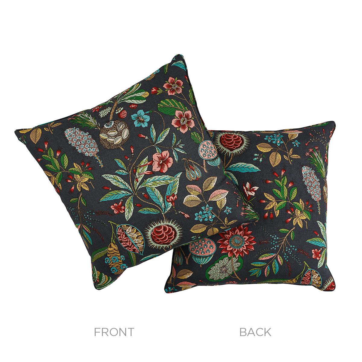 Schumacher Carbon & Multi 22" x 22" Roca Redonda Pillow