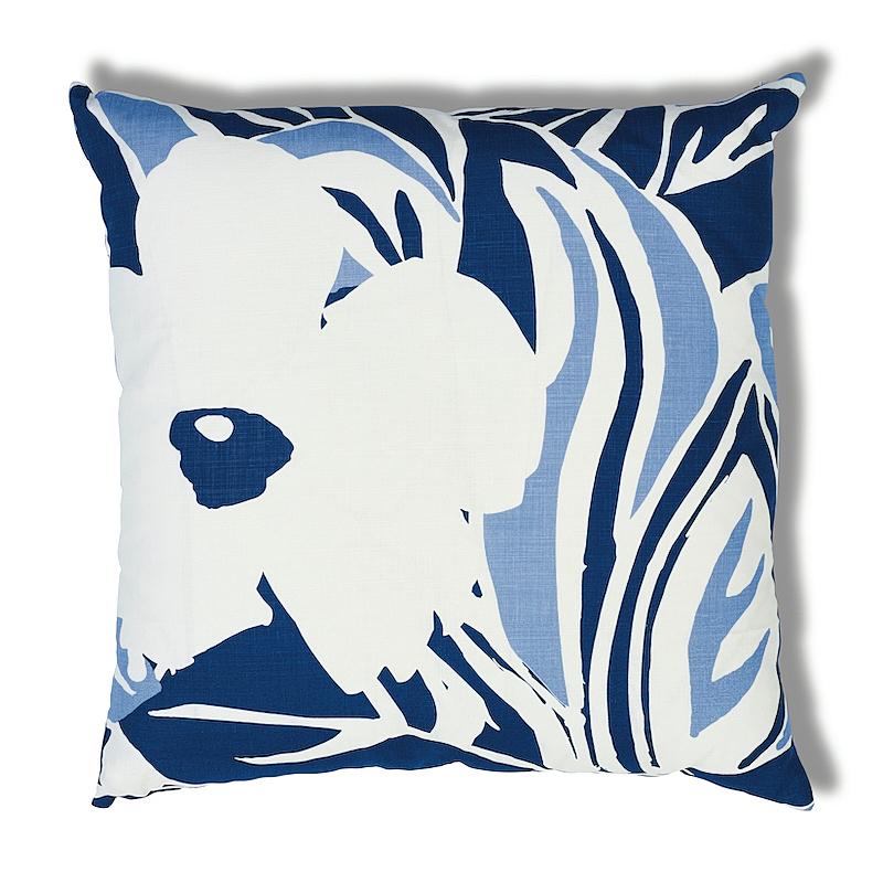 Schumacher Stevie Blue & White 22" x 22" Pillow