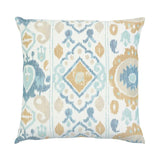 Schumacher Sky & Ochre 22" x 22" Elizia Ikat Pillow