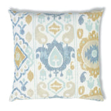 Schumacher Sky & Ochre 22" x 22" Elizia Ikat Pillow