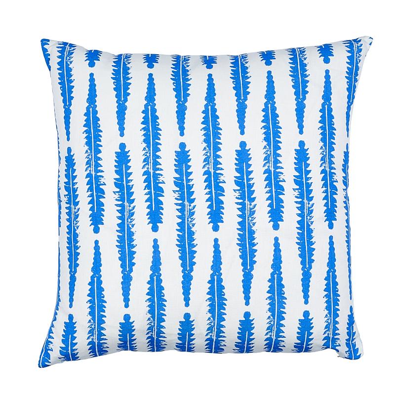 Schumacher Sky 20" x 20" Bird & Bee + Fern Pillow
