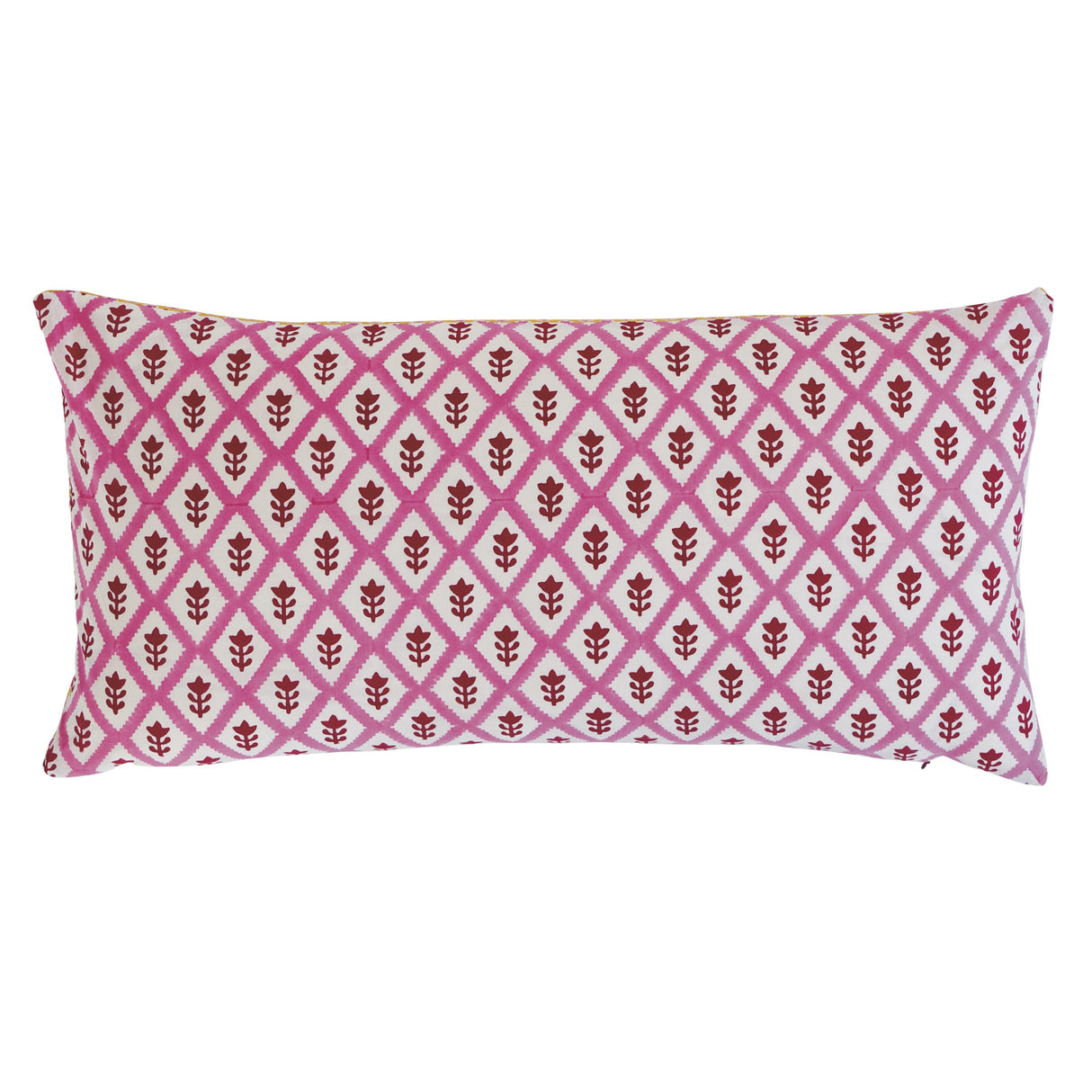 Schumacher Pink & Yellow 20" x 12" Buti & Tuk Tuk Pillow