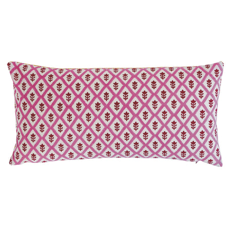 Schumacher Pink & Yellow 20" x 12" Buti & Tuk Tuk Pillow