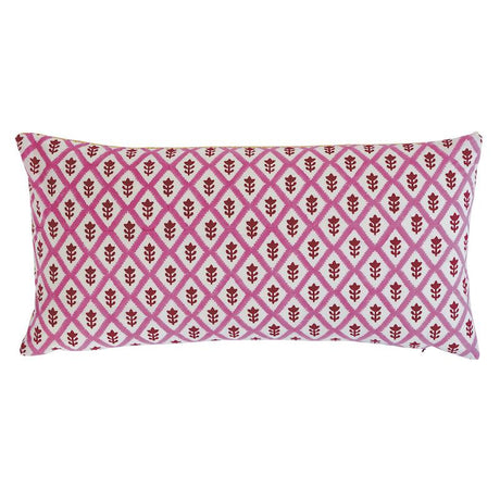 Schumacher Pink & Yellow 24" x 12" Buti & Tuk Tuk Pillow