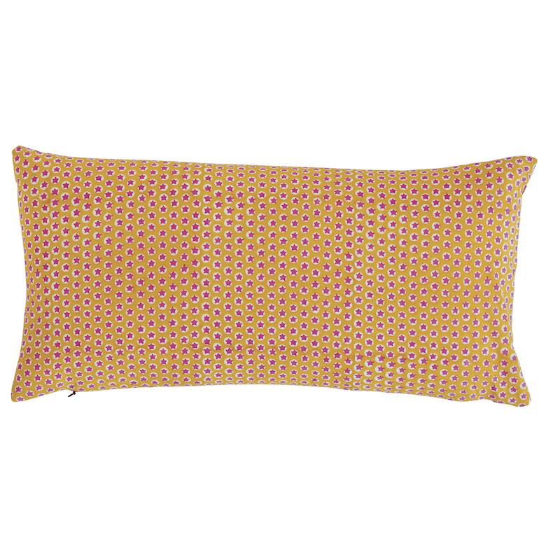 Schumacher Pink & Yellow 24" x 12" Buti & Tuk Tuk Pillow