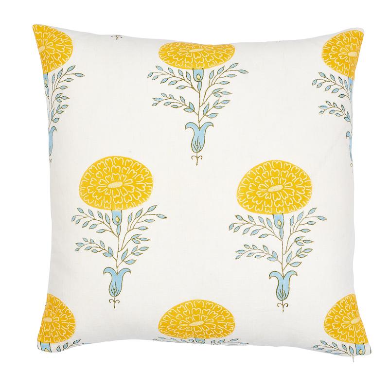 Schumacher Yellow 22" x 22" Marigold Pillow