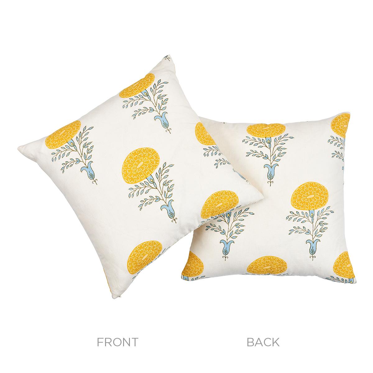 Schumacher Yellow 22" x 22" Marigold Pillow