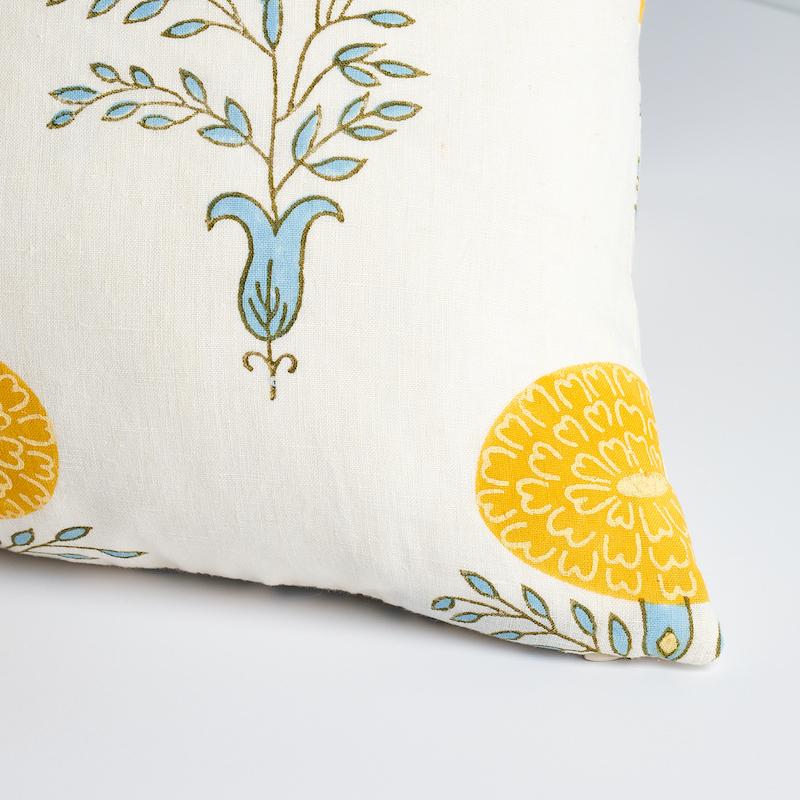 Schumacher Yellow 22" x 22" Marigold Pillow