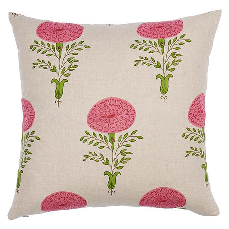 Schumacher Pink 22" x 22" Marigold Pillow