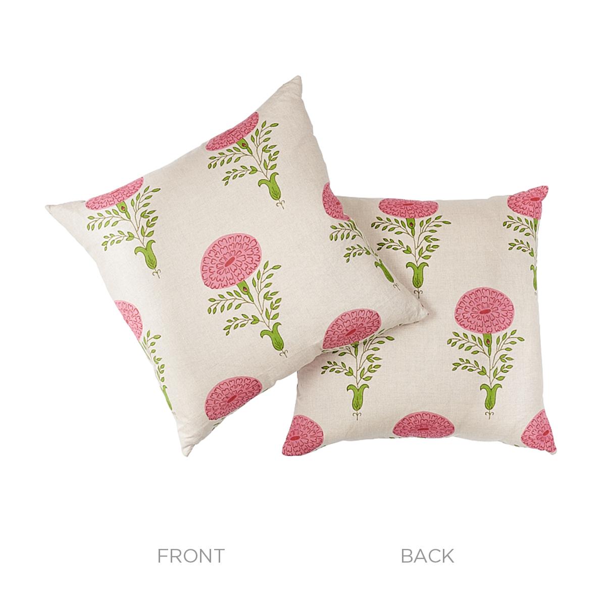 Schumacher Pink 22" x 22" Marigold Pillow