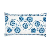 Schumacher Blue 26" x 15" Zinnia Handmade Print Pillow