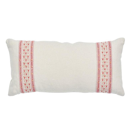 Schumacher Pica Bella Hand Blocked Pink & Orange 24" x 12" Pillow