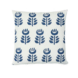Schumacher Navy Blue 18" x 18" Rosenborg Hand Print Pillow