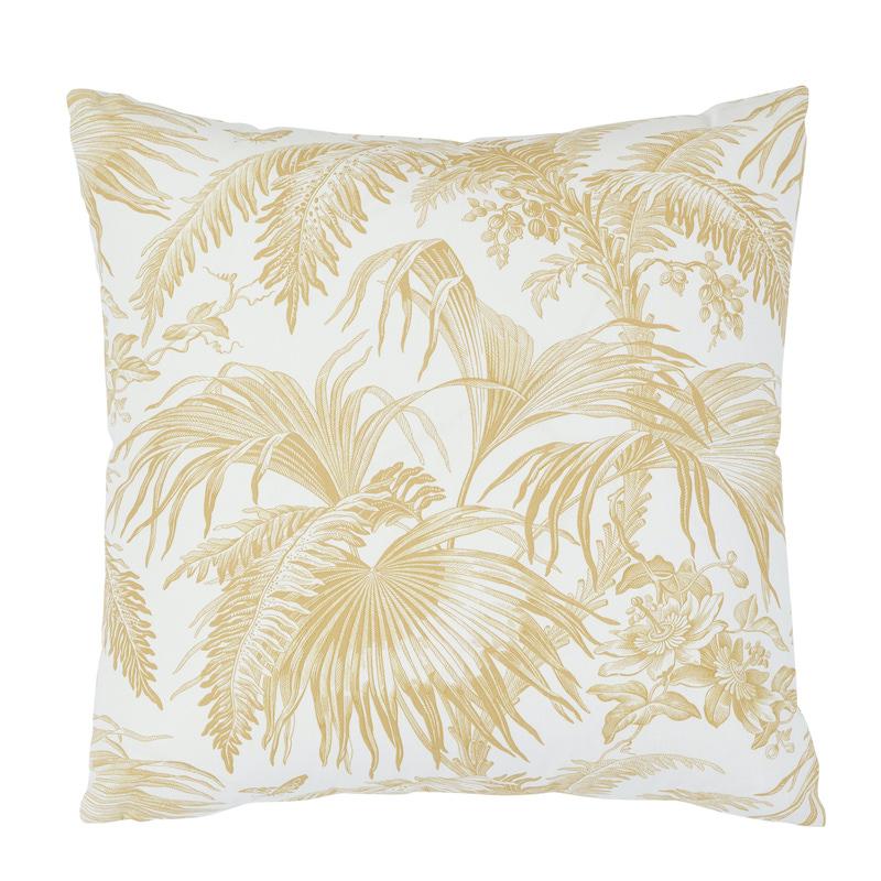 Schumacher Gold 20" x 20" Toile Tropique Pillow