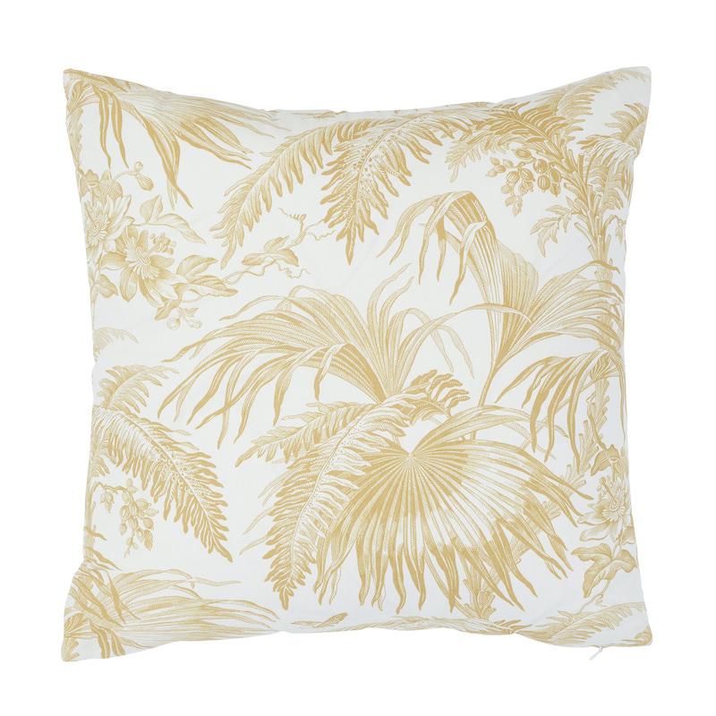 Schumacher Gold 20" x 20" Toile Tropique Pillow