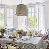Schumacher Gold 20" x 20" Toile Tropique Pillow