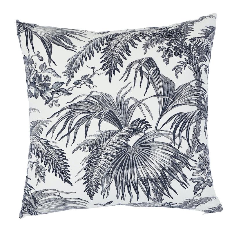 Schumacher Black 20" x 20" Toile Tropique Pillow
