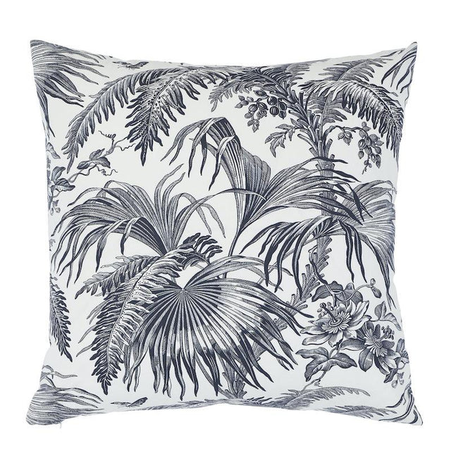 Schumacher Black 20" x 20" Toile Tropique Pillow