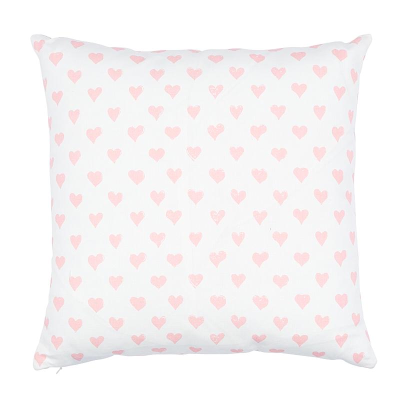 Schumacher Hearts + Coffee Bean Pink 18" x 18" Pillow