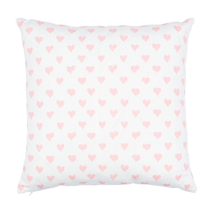 Schumacher Hearts + Coffee Bean Pink 18" x 18" Pillow