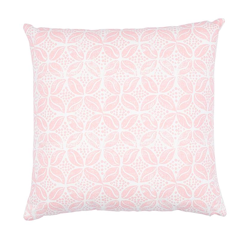 Schumacher Hearts + Coffee Bean Pink 18" x 18" Pillow