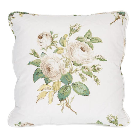 Schumacher Ivory 14" x 14" Loudon Rose Pillow