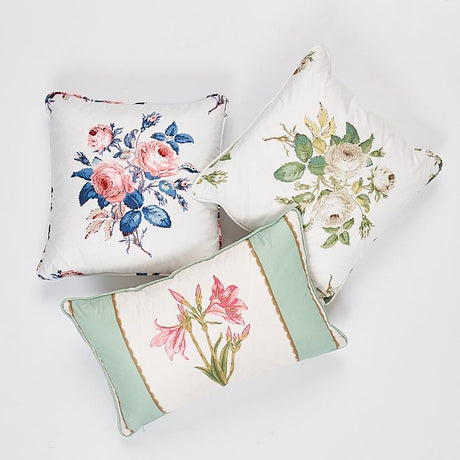 Schumacher Ivory 14" x 14" Loudon Rose Pillow