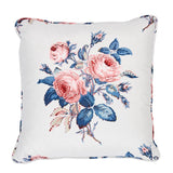 Schumacher Rose & Blue 14" x 14" Loudon Rose Pillow