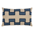 Schumacher Blue 25" x 16" Dixon Embroidered Print Pillow