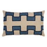 Schumacher Blue 25" x 16" Dixon Embroidered Print Pillow