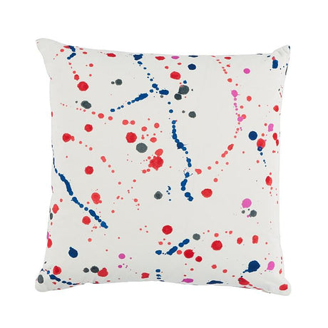 Schumacher Red & Blue 20" x 20" Ink Splash Pillow
