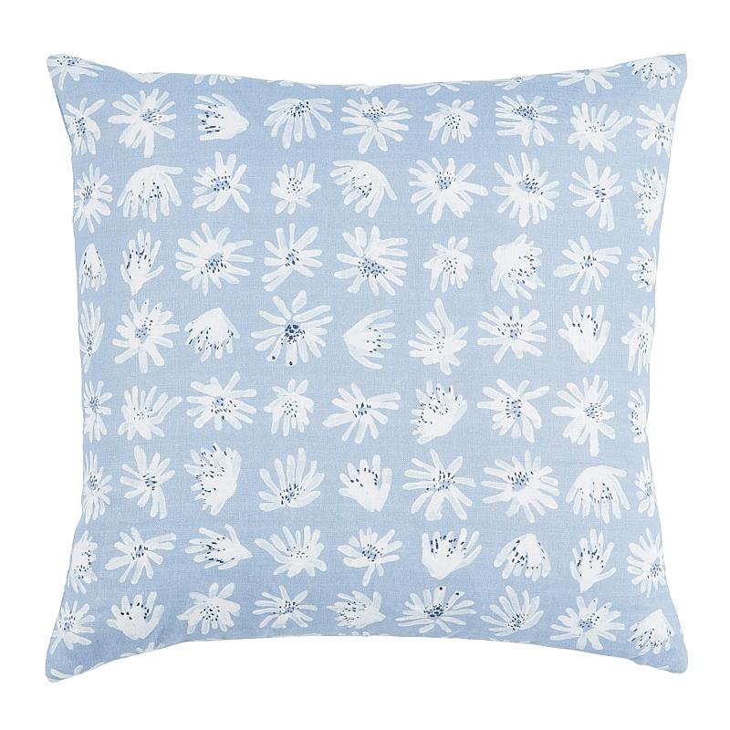 Schumacher Blue 18" x 18" Meadow Rock Pillow
