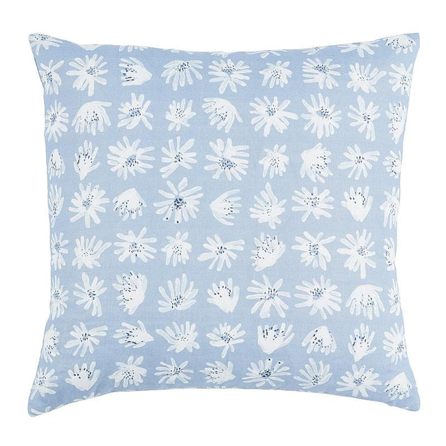 Schumacher Blue 18" x 18" Meadow Rock Pillow