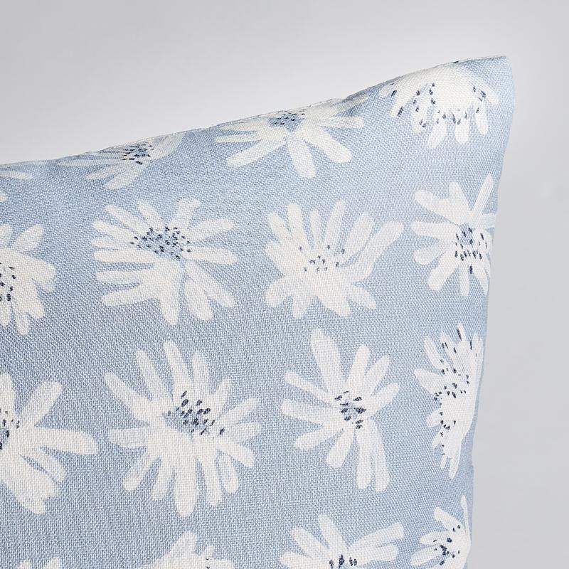 Schumacher Blue 22" x 22" Meadow Rock Pillow