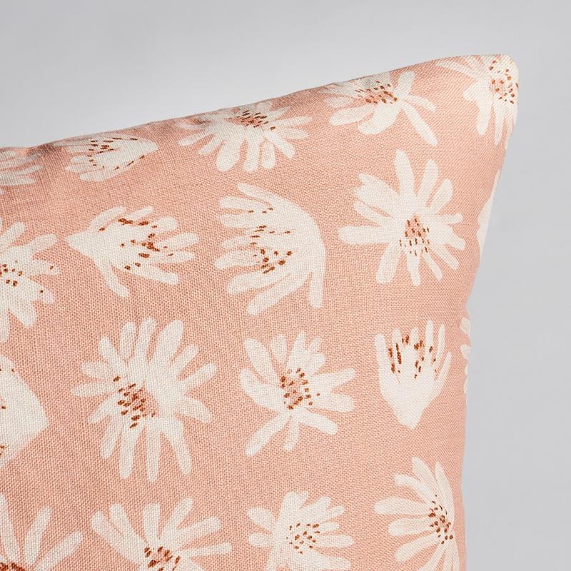 Schumacher Blush 20" x 20" Meadow Rock Pillow