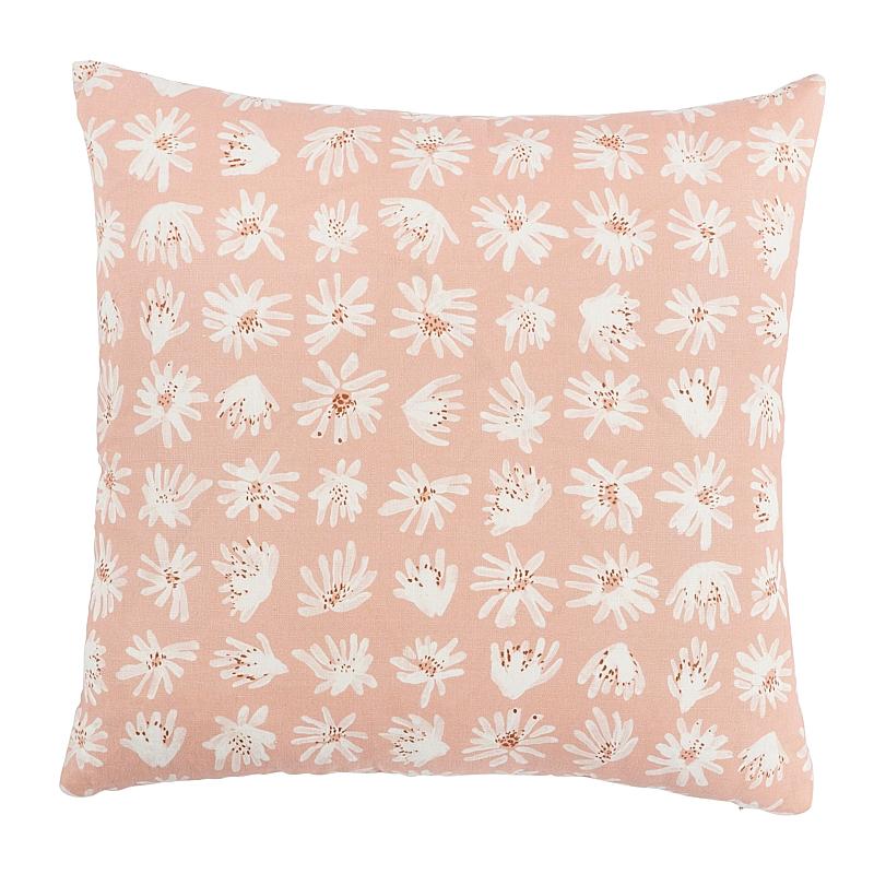 Schumacher Blush 22" x 22" Meadow Rock Pillow