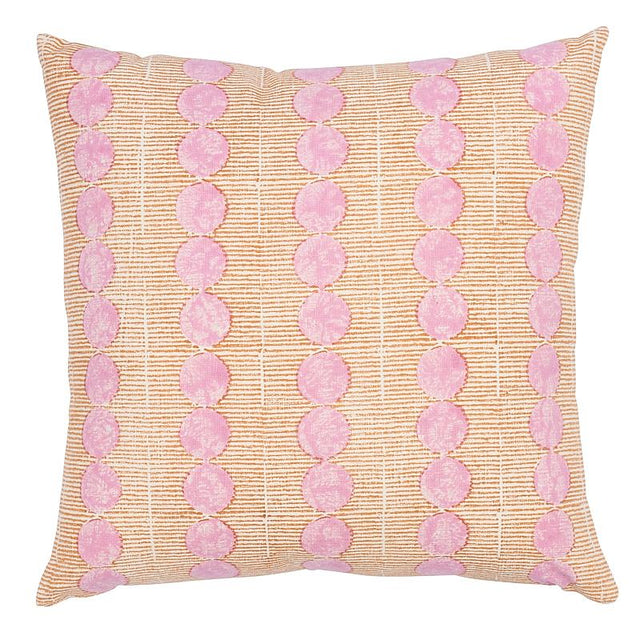 Schumacher Sun Rise Hand Block Rose & Copper 20" x 20" Pillow