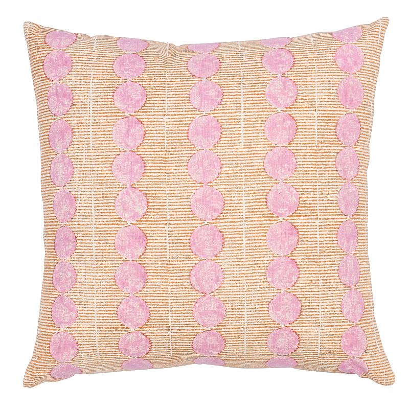 Schumacher Sun Rise Hand Block Rose & Copper 20" x 20" Pillow