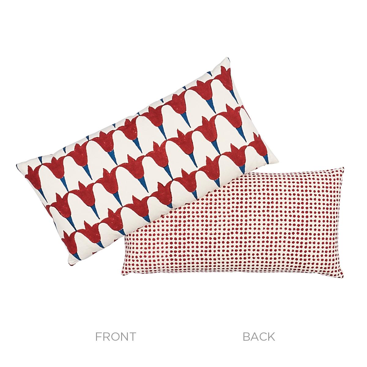 Schumacher Iron & Indigo 24" x 12" Tulip + Seed Pillow