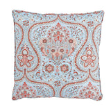 Schumacher Paisley Court Blue & Rose 20" x 20" Pillow