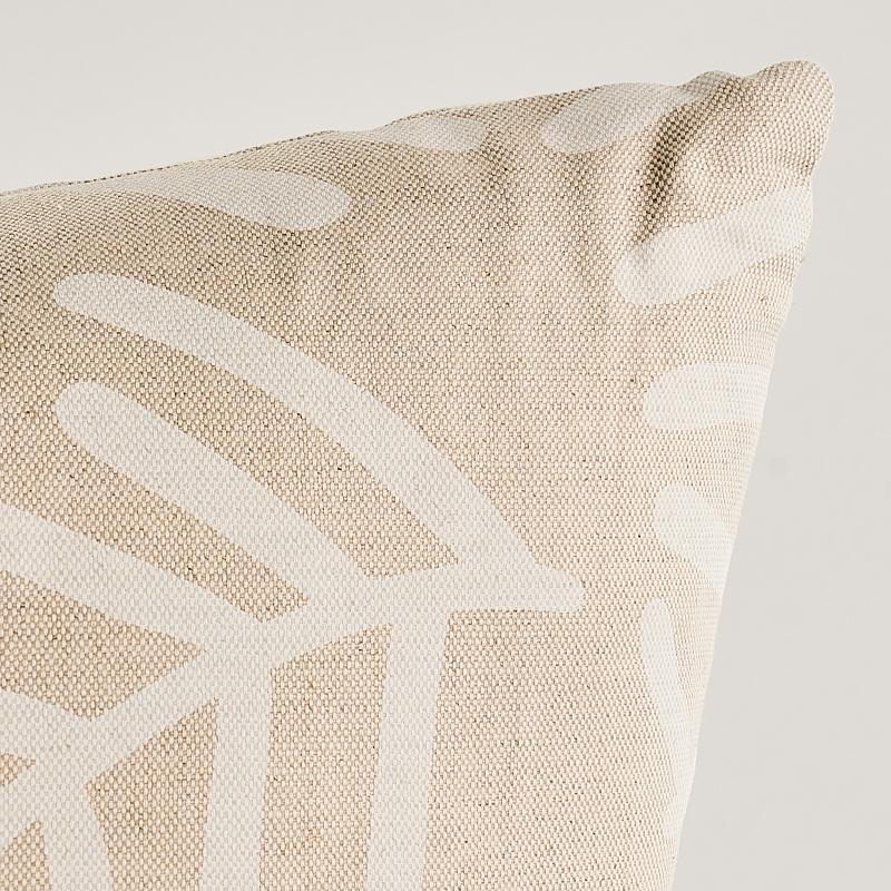 Schumacher Ivory On Natural 22" x 22" Tiah Cove Pillow