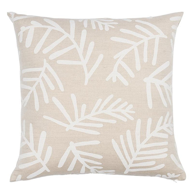 Schumacher Ivory On Natural 22" x 22" Tiah Cove Pillow